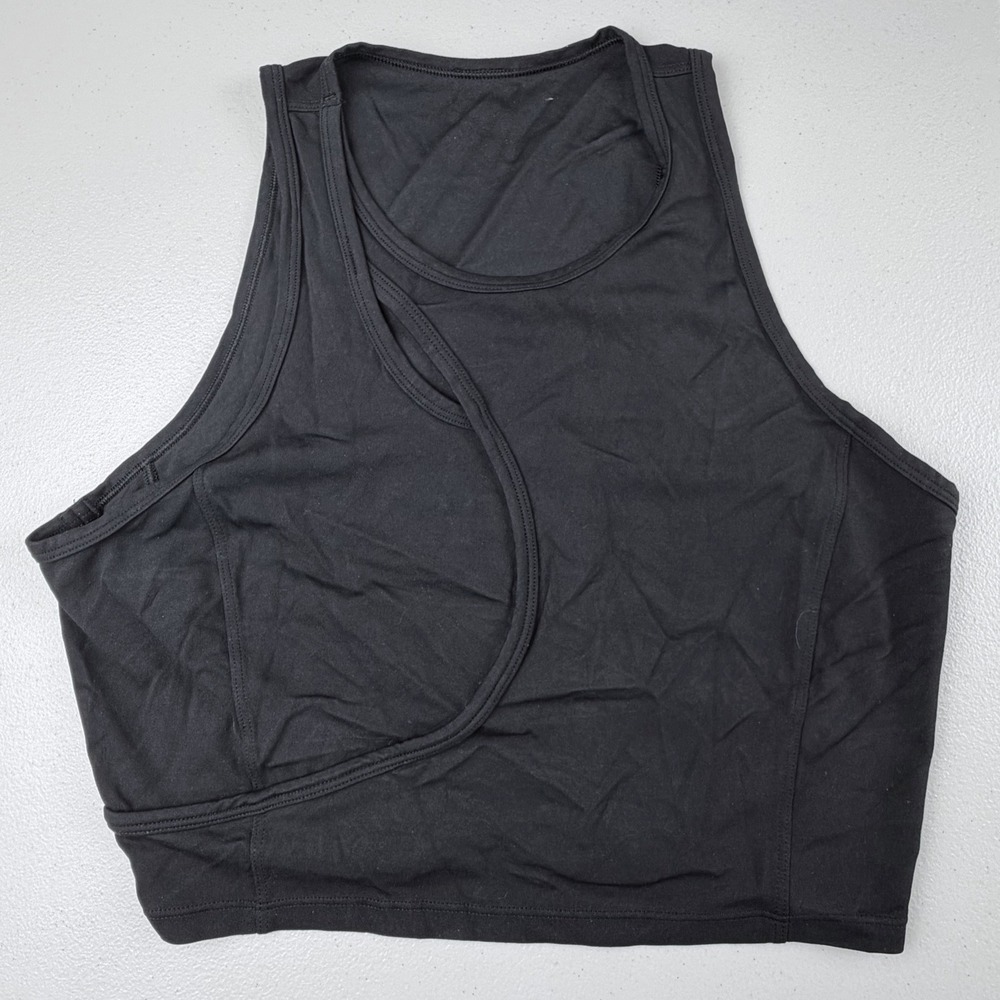 Lululemon Black High Neck‎ Cropped Tank Top Sleeveless Activewear Size 4-6